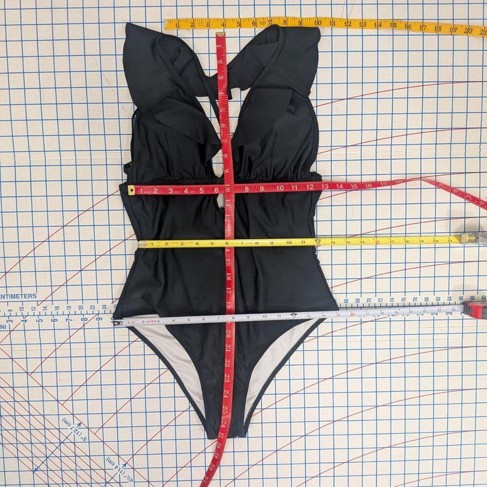 NWT Black Ruffle‑Strap One‑Piece Swimsuit, size L - Picture 8 of 8
